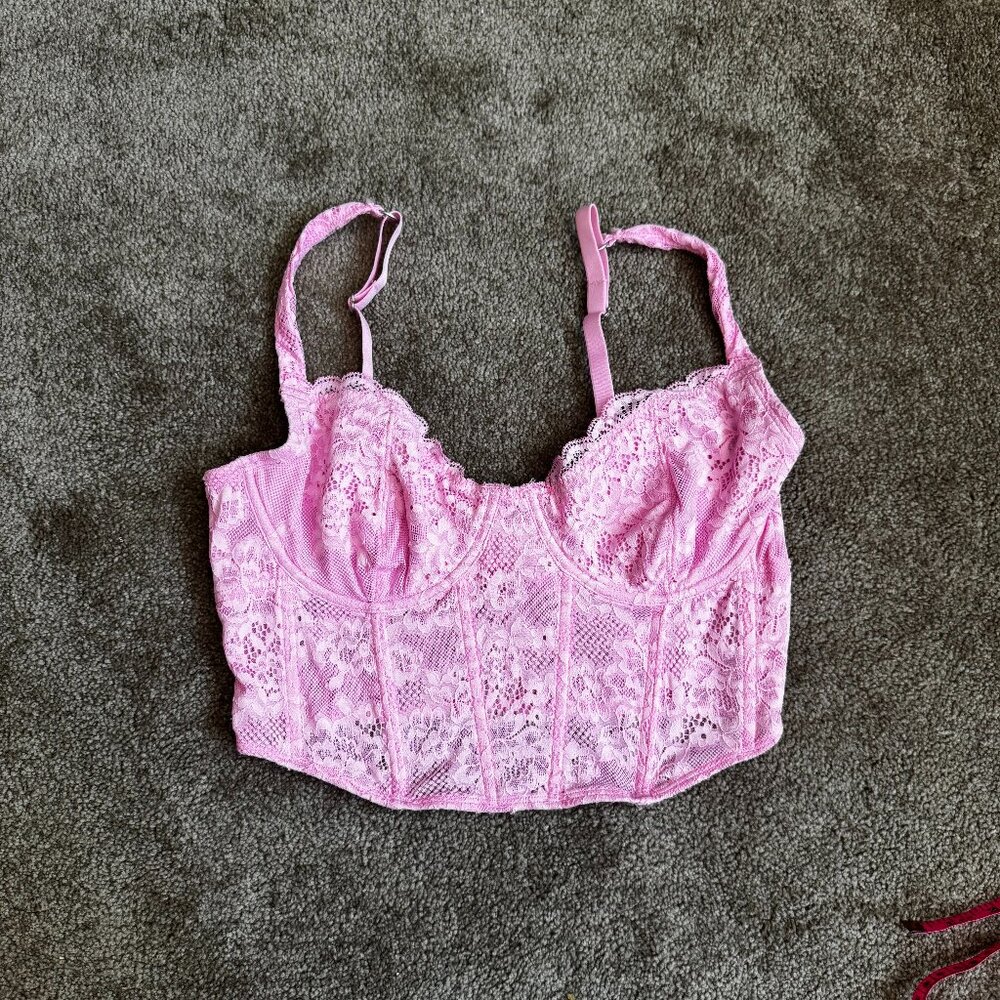 Brand New Gilly Hicks Pink Corset Top